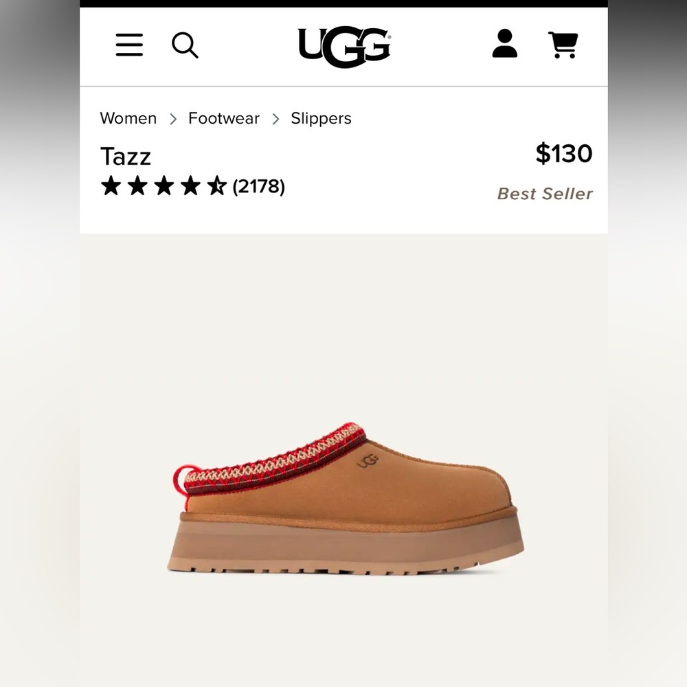 Women’s Ugg Tazz - chestnut size 5